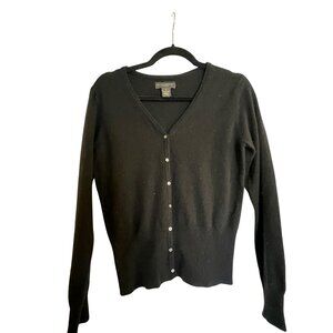 Banana Republic Cashmere Black V Neck Cardigan S